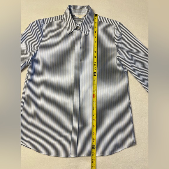NICE CLAUP Striped Button-up Dress Shirt Light Blue White Made in Korea - Picture 12 of 16